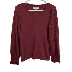 Madewell Texture & Thread Crimson Crewneck Sweater